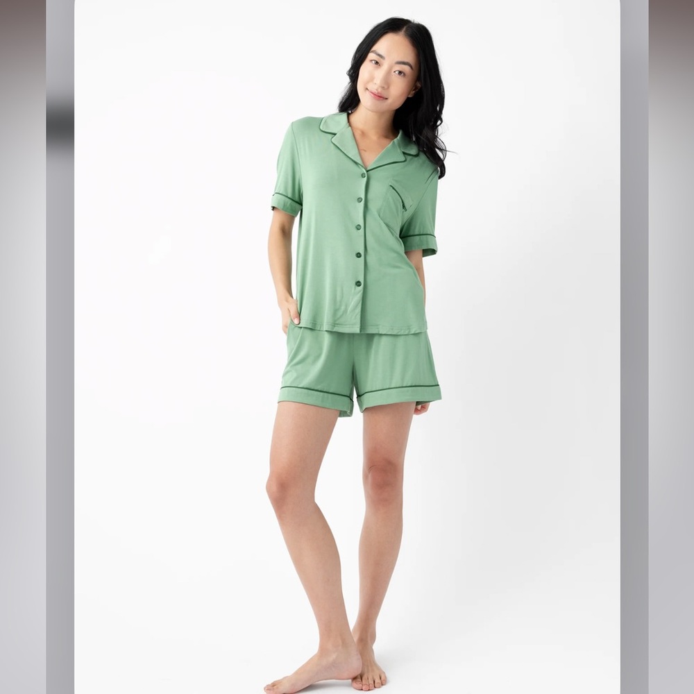 Cozy Earth Women’s Bamboo Stretch Knit Classic Short Sleeve Pajama Set Sz S